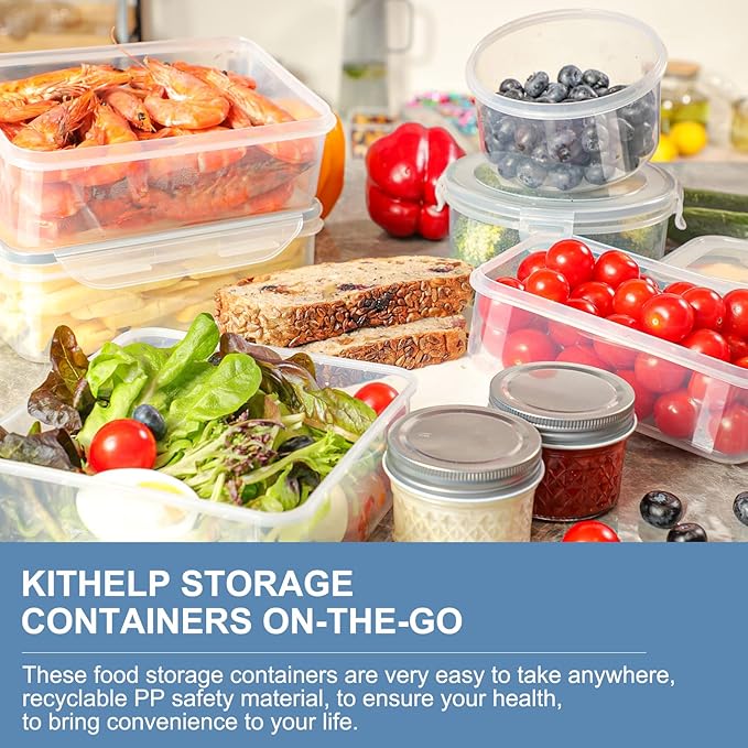 28 Pieces Food Storage Containers with Lids EXTRA LARGE Freezer Containers for Food BPA-Free Meat Fruit Vegetables Plastic Containers with lids Storage Airtight Leak-Proof Food Boxes for Kitchen