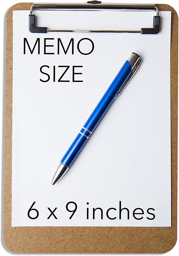 Mini Clipboard 6" x 9" (Set of 30) Memo Clipboard | Small Clipboards 6x9 with Low Profile Clip, Mini Clipboards 6x9, Little Clipboards Half Size | Office, Teacher, Classroom & Back to School Supplies