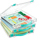 Vtopmart 3 Pack Board Game Storage with Handle and Snap-Tight Latch Lid | Clear Craft Organizer Fit 12" x 12" Papers, Stackable Storage Box for Scrapbook Storage, Art Supply Storage, Puzzle Storage
