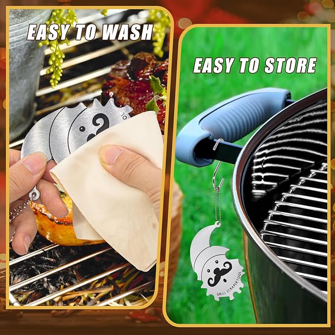 Christmas Stocking Stuffers for Husband Men Grill Brush and Scraper Bristle Free,BBQ Accessories Grill Brush for Outdoor Grill,Kitchen Gadgets Cleaner Small Gift Ideas