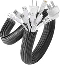 AGPTEK Cable Sleeve, 25ft - 4/5 inch Cable Management Desk Cord Cover Organizer Wire Hider for Home Office Computer TV Wire Loom Tubing Pet Proof Cord Protector from Cat Dog Chewing, Black