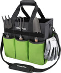 WORKPRO Garden Tool Bag, 10 Pockets and Shoulder Strap, Green | Heavy Duty Gardening Organizer Tote Bag Standable Garden Home Tool Kits Organizer (Tools are not Included)