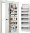 KMSCO Over The Door Organizer, 6 Large Pockets + 13 Mesh Side Pockets, Hanging Storage, 55lbs Capacity, Heavy Duty Non-Woven Fabric for Baby Nursery, Bathroom, Pantry, Closet, Grey, 1 Pack
