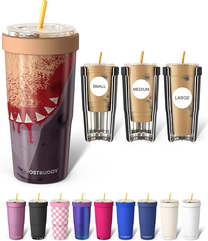 Frost Buddy Togo Buddy 30oz Tumbler - Insulated Stainless Steel (Snacktime) | Double-wall vacuum insulated | Spill-proof flip lid | 18/8 premium stainless steel | Cup-holder friendly