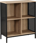 OSP Home Furnishings Ace Contemporary Modern Storage Bookcase with Shelves, 2- Shelves, 4 Cubes, River Oak Finish