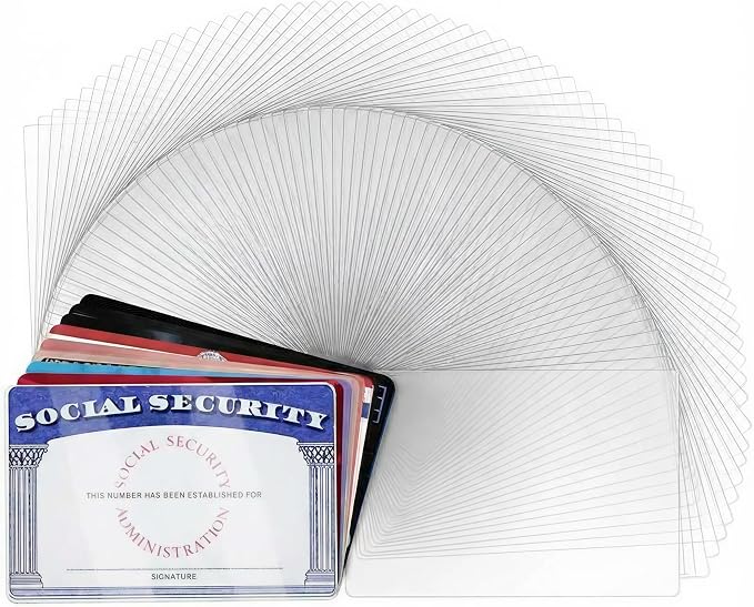 80 Pack Social Security Card Protector Medicare New Credit Card Holder,24 Mil Soft Clear Card for Waterproof SSN Card Protector，ID/Debit/Credit Card Covers Sleeve (80)
