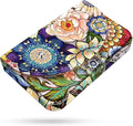 Business Card Holder，PU Leather Business Card Case Color Printing Pattern Card Holder Wallet，Pockets Magnetic Credit Card Holders for Men and Women，Mandarins