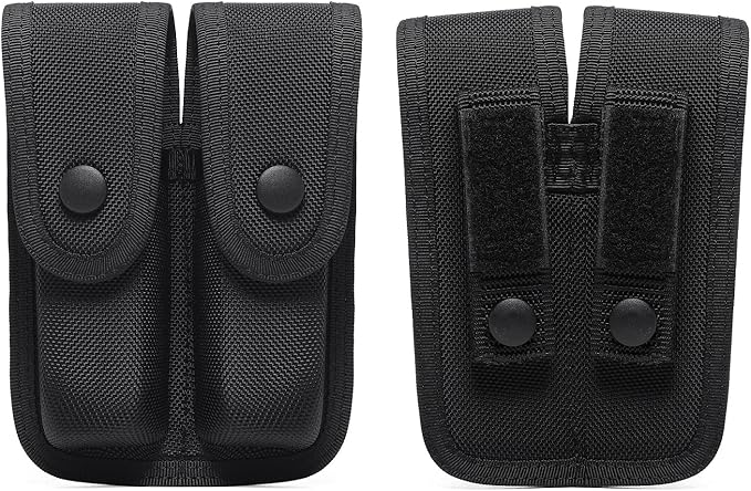 TACNEX Single/Double Magazine Pouch Duty Belt Nylon Mag Holder Pistol Mag MOLLE Holster Carry Case Compatible w/Double & Single Stack Magazines .380, 9mm & 40 Cal for Glock H&K Ruger S&W M&P Walther