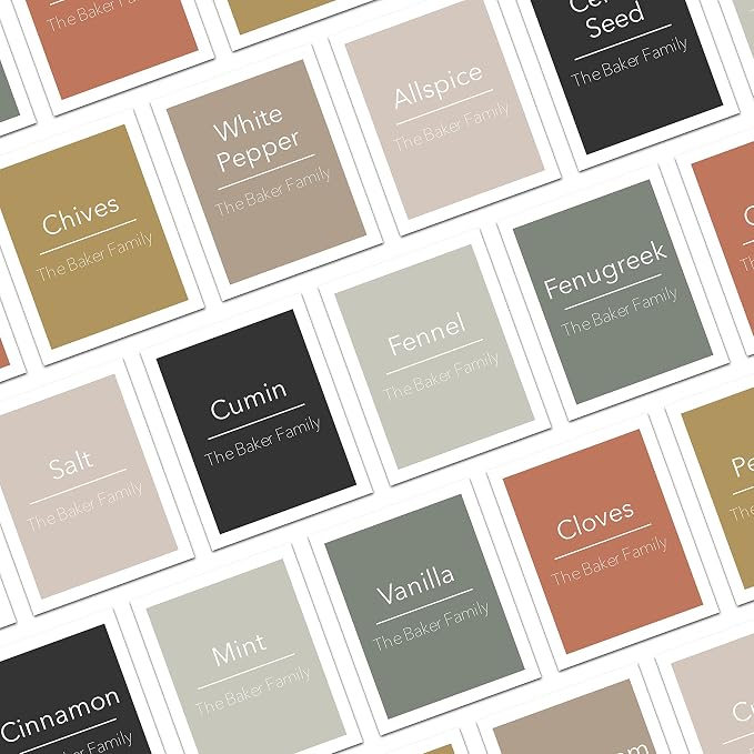 Custom Minimalist Labels for Spice Jars | Personalized Pantry Labels for Spices | Stickers for Organizing Kitchen Pantry