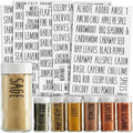 Talented Kitchen Spice Labels Stickers - Black Vinyl, 145-Pack, 1 Inch - Preprinted Waterproof Spice Jar Labels for Kitchen & Pantry Organization - Glass Jars, Herb & Seasoning Containers