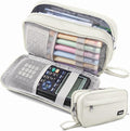 Pencil Case Big Capacity Pen Pouch Large Storage Holder Marker Pen Bag Durable 3 Compartment School Office Desk Organizer Portable Cute Zipper Stationery for Kids Teen Student Boys Girls Adults