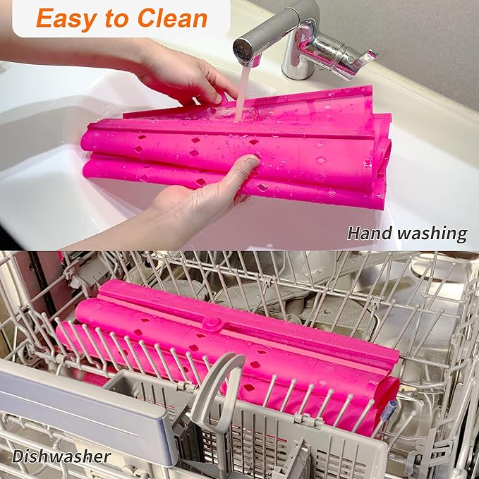 Mofason Bathroom Sink Top Cover Space Saver,Silicone Makeup Organizer Mat for Over Countertop,Small Bathroom Must Haves Accessories Rv Camper Travel Foldable Gadgets-Pink