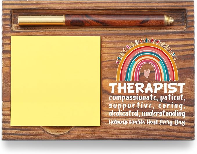 Therapist Gift Sticky Note Holder Appreciation Thank You Gift Wooden Desk Accessory Mentor Team TZP169