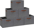 GhvyenntteS Large Fabric Storage Bins 6 Pack, 15x11x9.6 Inch Storage Baskets for Shelves, Foldable Closet Storage Bins for Shelves, Closet Organizers and Storage Boxes, Gray