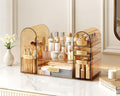 Makeup Organizer Countertop with Drawers & Lid, Skincare Organizer for Vanity, Large Cosmetic Organizer & Display Cases and Storage for Bathroom & Desktop. Perfect for Girl Women Mom Gifts