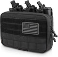 WYNEX Tactical Mag Admin Pouch, Molle Triple Magazine Pouches | Utility Tool Pouch Medical EMT Organizer with Triple Stacker Magazines Holder for M4 M16, Molle Compatible, Patch Included