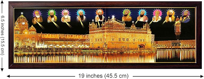 Lord Sikh Guru poster print with frame for Home Decor and Gifting Purpose (229-54)