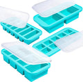 Souper Cubes Silicone Freezer Molds Gift Set, Aqua | 2 Tbsp, 1/2 Cup, 1 Cup and 2 Cup Silicone Molds for Food Set, Perfect for Freezing Soup, Grains, Proteins, Herbs and More