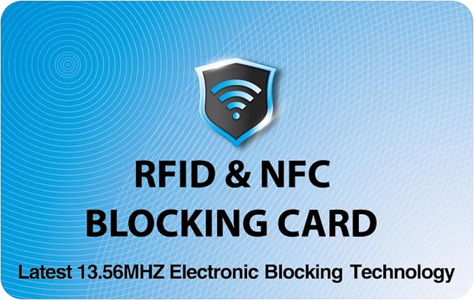 SaiTech IT 2 Pack RFID Blocking Card for Credit Debit ID Card, Sky Blue | Slim Anti-Theft Contactless NFC RFID Blocker Protector, Easily Fit into Wallet and Purse, for Men & Women
