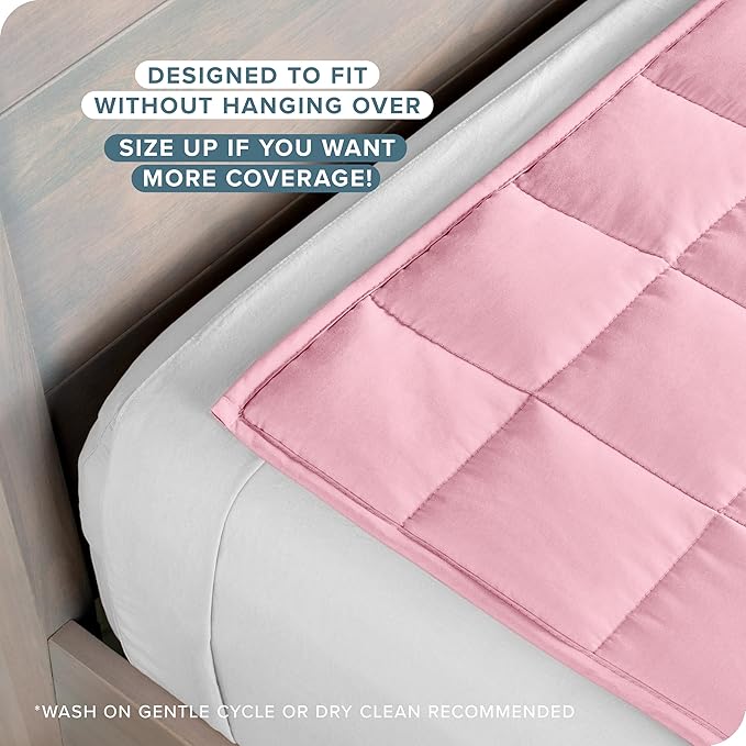 Bare Home Weighted Blanket King Size 25lb (80" x 87") for Adults - All-Natural 100% Cotton - Premium Heavy Blanket Nontoxic Glass Beads (Light Pink, 80"x87")
