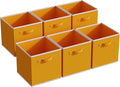 MAX Houser Fabric Cloth Storage Bins,Foldable Storage Cubes Organizer Baskets with Dual Handles for Home Bedroom Storage,Set of 6(Yellow)