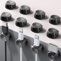 12Pack Cord Organizer [Dual Spring & Clasp, Max Secure] Cable Clips - Chfeila Cord Holder, Desk Cable Management, Adhesive Phone Charging Wire Holder for Nightstand/Car/Wall, Office Accessory - Black
