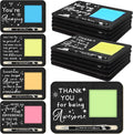 Kosiz 10 Set Back to School Teacher Gifts Wooden Sticky Note Holder with Notes and Ballpoint Pens Inspirational Sticky Notes Set for Teacher Back to School Thank You Gifts, Black