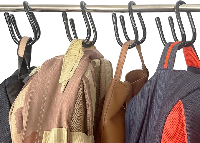 YYST 4 Pack Handbag Backpack Purse Hanger Hook Over The Closet Rod for Scarves, Men's Ties, Women's Shawls, Belts, Handbags, Wristlets, Purses, Bags,Backpacks, Satchels,etc (4)
