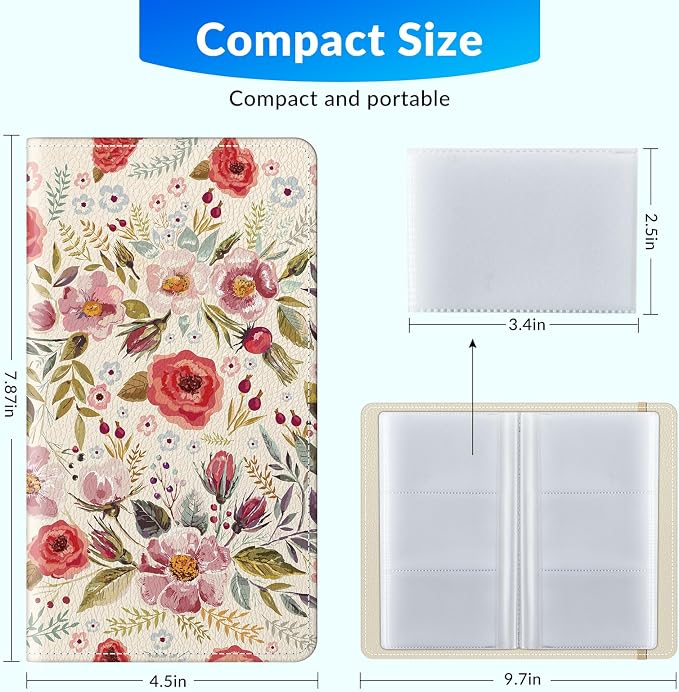 Pu leather business card organizer， 240 Capacity business card holder organizer，Credit card holder for women and men