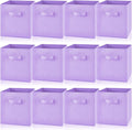 Yinder 12 Pcs Cube Storage Bin Purple 10.5''x10.5''x11'' Storage Bins for Playroom Decor Colorful Bins for Kids Foldable Baskets for Nursery Organizer Boxes Fabric Boxes
