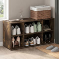 8-Cube Shoe Organizer, Stackable Shoe Rack, Shoe Storage, 11.7 x 35.9 x 15.6, for Office, Closet Entryway, Garage, Amber Pine