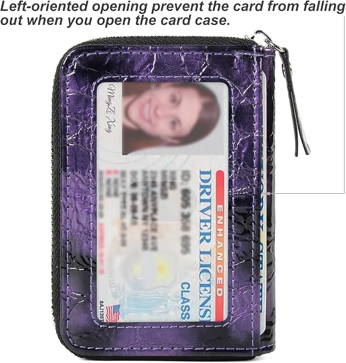 Credit Card Wallet, RFID Card Case Wallet, Zipper Card Cases Holder for Men Women, RFID Blocking, KeyChain Wallet, Compact Size Card Organizer Case for Women