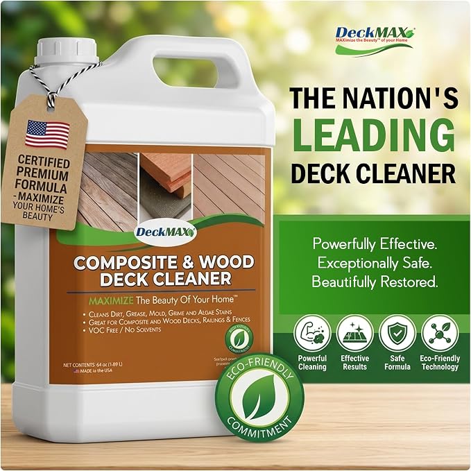 DeckMAX Concentrated Composite & Wood Deck Cleaner - Nation’s Leading Wood & Composite Deck Cleaner Recommended by Manufacturers, Distributors & Contractors