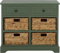 SAFAVIEH Home Collection – Herman Storage Unit, 2-Drawer 4-Basket Mixed-Material Organizer, Fully Assembled (AMH5702L)