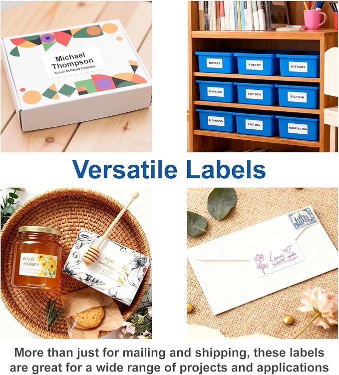 2" x 4" Shipping Address Labels for Laser Inkjet Printer, Mailing Label White for Package or Envelope, Printable Label Sheet 5163 8163 (500 Sheets 5000 Labels)