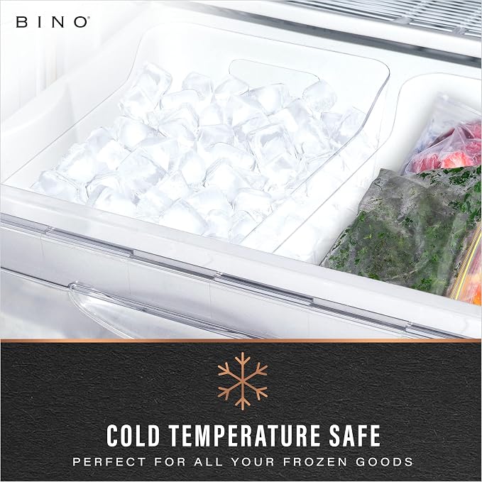 BINO | Plastic Organizer Bins, Large - 4 Pack | The SOHO Collection | Multi-Use | Pantry & Freezer Organizer Bins | Plastic Storage Containers for Home & Kitchen Org