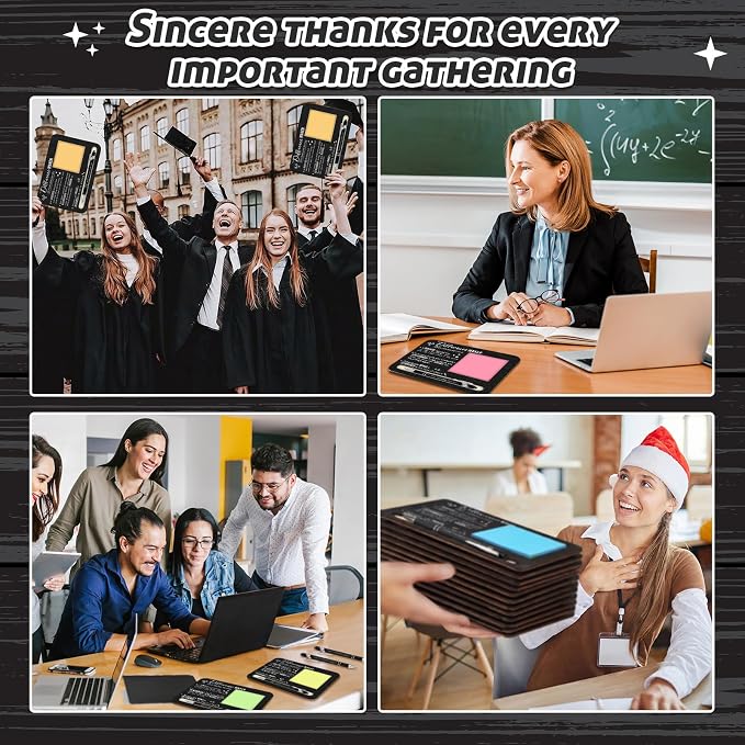 Kosiz 10 Set Difference Maker Appreciation Gifts Bulk for Employee Coworkers Wooden Sticky Note Holder Set Thank You Appreciation Gifts for Team Staff Teachers Boss Nurse, Black