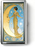 Vintage Art Deco Versatile Card & Cash/Cigarette Holder Case, Slim Metal Wallet for Women Men Credit ID Business Cards (#D)