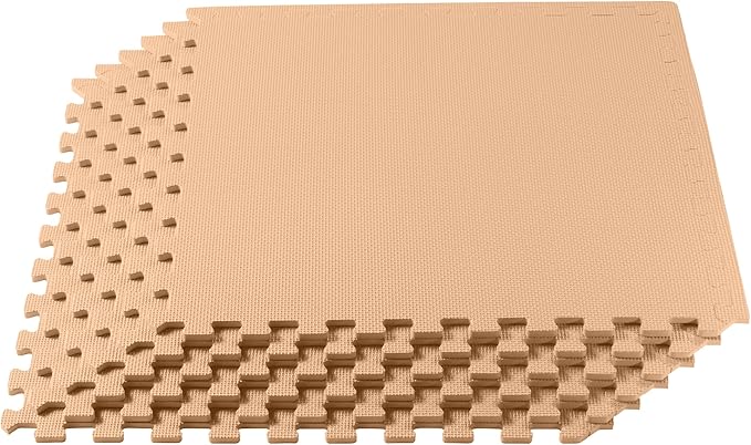 We Sell Mats 3/8" Thick Multipurpose EVA Foam Exercise Floor Mat, Interlocking Tiles, Anti-Fatigue for Home or Gym