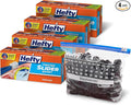 Hefty Calendar Slider Quart Freezer Bags, 140 Count, Quart Slider Bags for Freezer with Calendar Dates, Holds Raw Meat, Fruits, Veggies, and More, Secure Zip and Click Closure