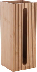 Bath Bliss Square Toilet Tissue Reserve | Dimensions: 5.71 x 5.71 x 14.17 | Bamboo Design | Bathroom Décor | Holds 3 Roles | Easy to Clean | Bamboo