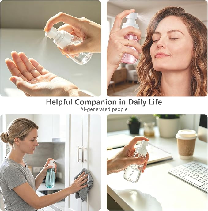 3pack Small Spray Bottle, 1oz Mini Fine Mist Spray Bottles, Empty Portable Travel Refillable Containers for Cosmetic, Perfume, Makeup, Outdoor Daily Use(Clear+Green+Pink)
