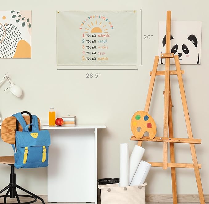 Classroom Wall Banner Decor-Teacher Gift-Inspirational Back to School Wall Art Flag Decor-It's Okay to Make Mistake-Hanging Rectangular Canvas Banner for Classroom Reading Corner Teacher Office