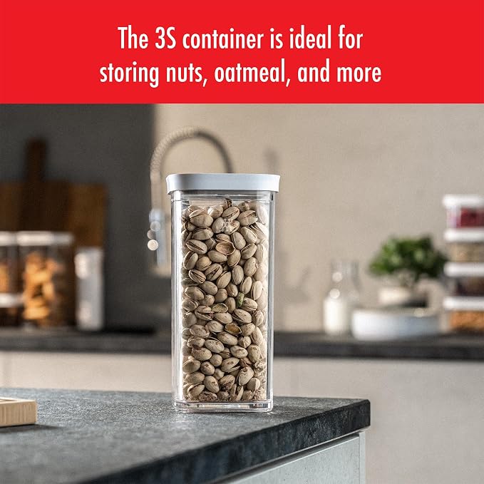 ZWILLING Fresh & Save CUBE Storage Organizer, 3S - 1.25-qt, Pantry Organizers and Storage, Plastic, BPA-Free Airtight Dry Food Storage Container for Storing Brown Sugar, A 2-pound Bag of Rice and more
