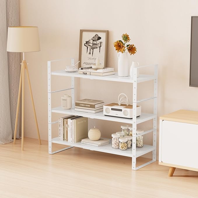Multi-Functional Metal Shoe Rack, Space-Saving, Perfect for Entryway, Closet, Bathroom, etc. - Sturdy and Durable, High Weight Capacity(2PACKS/White/Medium)
