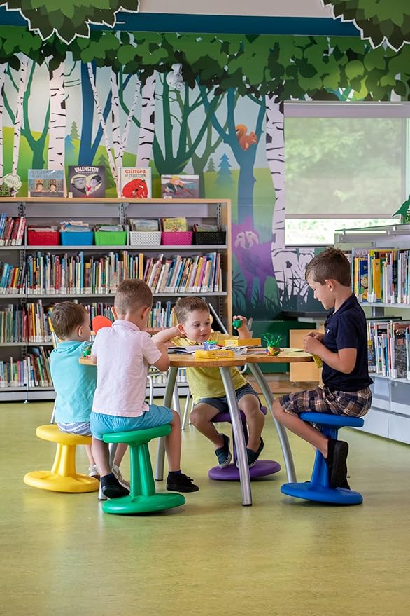 KORE Design Wobble Stool Chair, Girls + Boys Kid Desk Stools, Ergonomic Small Office Chairs, Flexible Seating for Active Kids, ADD/ADHD, Classroom, School, Home, Preschool (12in), Age 4-5 yrs, Purple