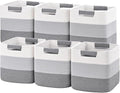 11 Inch Storage Cubes, 6 Pack Cube Storage Bins for Organizing, Cotton Rope Woven Baskets for Shelves, Bathroom, Kids Room, Closets, Baby Nursery