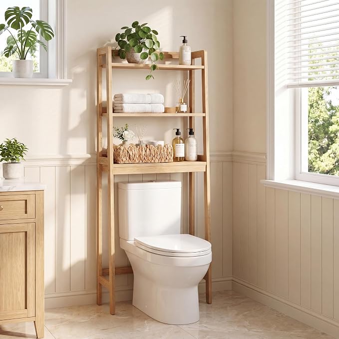 StorageWorks Toilet Paper Storage Basket, Living Room Organizers and Storage, Toilet Paper Basket with Wooden Handles, Small Water Hyacinth Scalloped Basket, Natural