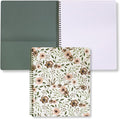 Steel Mill & Co Cute Large Spiral Notebook College Ruled, 11" x 9.5" with Durable Hardcover and 160 Lined Pages, Woodland Floral