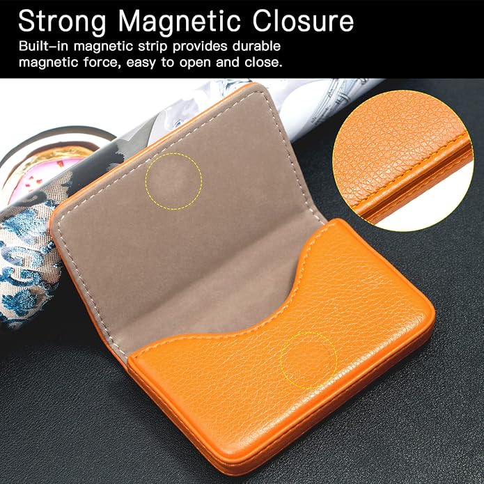 Padike Business Name Card Holder Luxury PU Leather,Business Name Card Holder Wallet Credit card ID Case/Holder For Men & Women - Keep Your Business Cards Clean